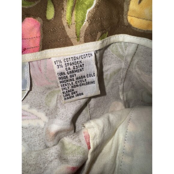 Talbots Floral Print Cropped Stretch Pants Size 8 Preppy Classic Boho Coastal - Picture 6 of 7